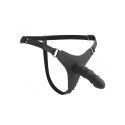 XR Brands Strap-On silikonowy zestaw z paskiem - regulowany, czarny
