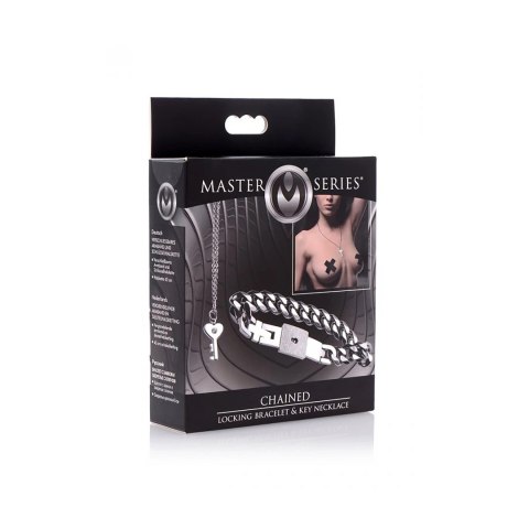 XR Brands Titanium Chain Link Bransoletka i Naszyjnik z Zamkiem