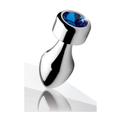 XR Brands aluminiowy korek ozdobny z niebieskim kryształem S