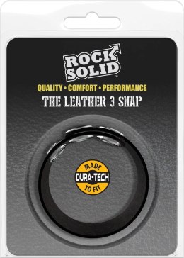 Doc Johnson Leather 3 Snap regulowany pierścień z naturalnej skory