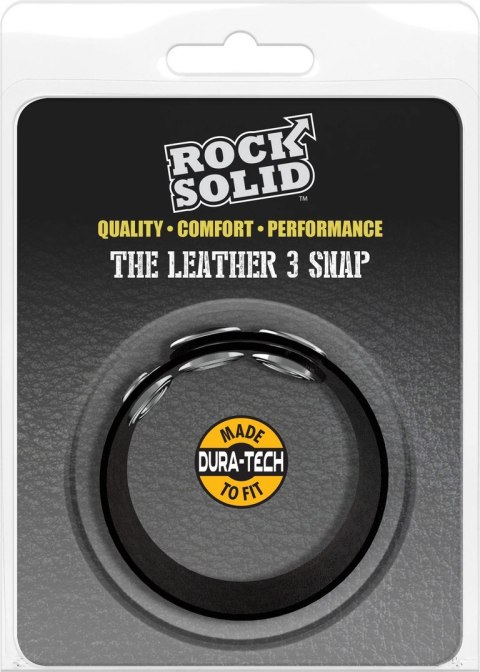 Doc Johnson Leather 3 Snap regulowany pierścień z naturalnej skory