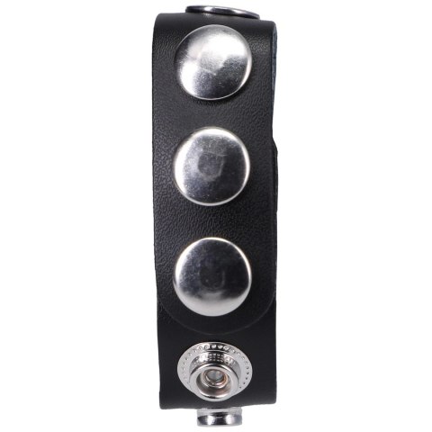 Doc Johnson Leather regulowany pierścień intymny 5 zapięć skora czarny