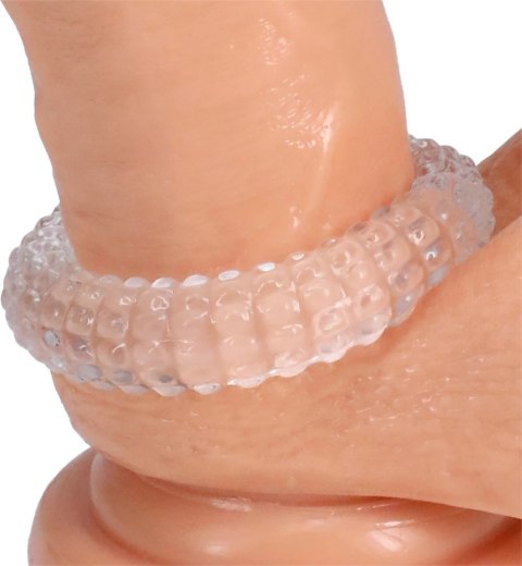 Doc Johnson Radial - pierścień elastyczny TPE prążkowany czarny