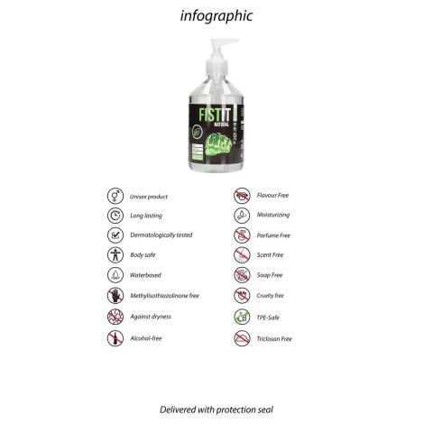 Shots Fist It Water-Based Lubrykant 500 ml - Naturalny, Wegański, Eco
