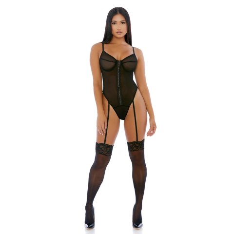 Body Forplay Nightly S - siateczkowe, z fiszbinami i paskami do pończoch
