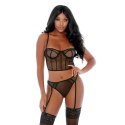 Forplay Can't Be Caged Net Bustier S - Dwuczęściowy zestaw z siateczki