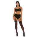 Forplay Lustful Leopard komplet bielizny cami z paskami do pończoch S
