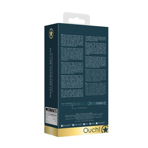 Ouch! Halo pas biodrowy z pierścieniami S/M złote detale skora eko