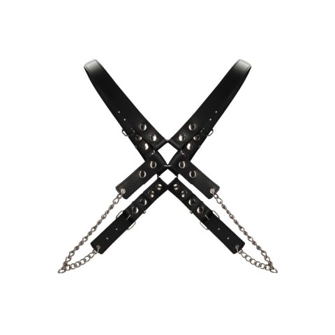 Ouch! Leather & Chain Harness - Regulowane skorzane szelki męskie