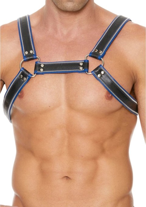 Ouch! Uprząż Chest Bulldog L/XL skora naturalna czarna regulowana