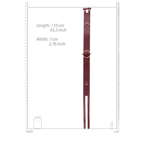 Ouch! by Shots Pas biodrowy z pierścieniami L/XL, skorzany design złote detale