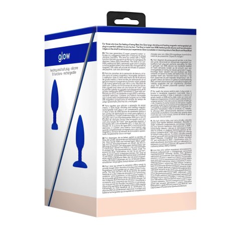 Shots Glow podgrzewany korek analny silikonowy, 3 kolory, wodoodporny