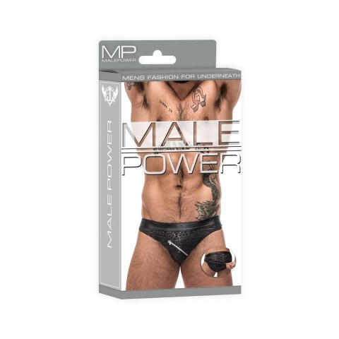 Male Power Bikini Zip model z zamkiem i abstrakcyjnym wzorem M