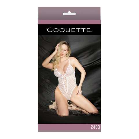 Coquette Body Mesh Romby Wysokie Wycięcie Regulowane Ramiączka