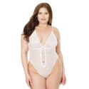 Coquette Body Plus Size z siateczki, wysokie wycięcie, regulowane ramiączka