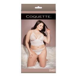 Coquette komplet top i majtki bez krocza plus size koronka czarny
