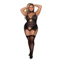 Dreamgirl Body siateczkowe 2XL z regulowanymi ramiączkami czarne