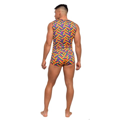 Male Power Pride Fest koszulka fitness S tęczowy poli spandex