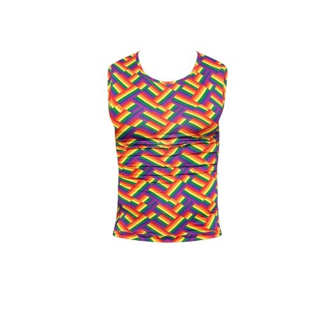 Male Power Pride Fest koszulka fitness S tęczowy poli spandex