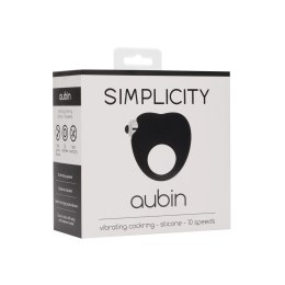 Simplicity Aubin - silikonowy pierścień wibrujący 10 trybow, czarny