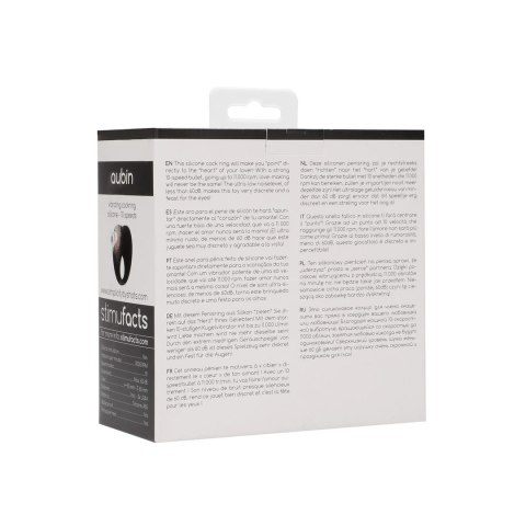 Simplicity Aubin - silikonowy pierścień wibrujący 10 trybow, czarny