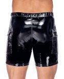 Black Level Vinyl Shorts 2XL z kieszeniami i zamkiem, czarne