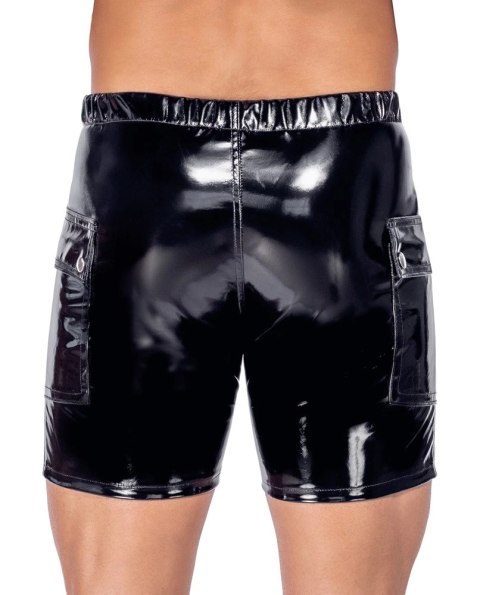 Black Level Vinyl Shorts 2XL z kieszeniami i zamkiem, czarne