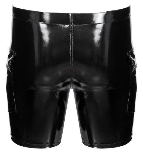 Black Level Vinyl Shorts 2XL z kieszeniami i zamkiem, czarne