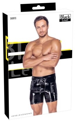 Black Level Vinyl Shorts 3XL czarne spodenki z elastycznym pasem