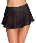 Cottelli PARTY Spodniczka Mini Transparentna Czarna S Rozkloszowana