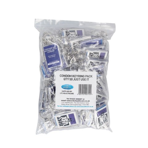 EXS brelok praktyczny z prezerwatywą - zestaw 50 sztuk