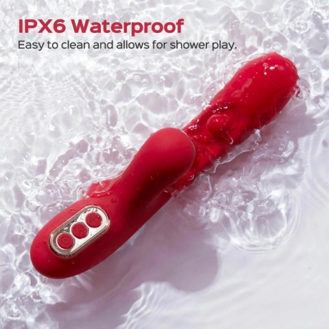 HoneyPlayBox Tickler Red - Wibrujący masażer z podwojnym systemem ruchu