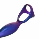 Hueman Deep Impact silikonowy pierścień z funkcją wibracji fioletowy
