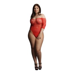Le Desir Body Plus Size z wysokim stanem, koronka, czarne 1XL-3XL