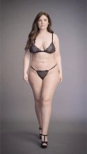 Le Desir Velvet Plus Size - Zestaw bielizny koronkowo-aksamitnej, 2-częściowy