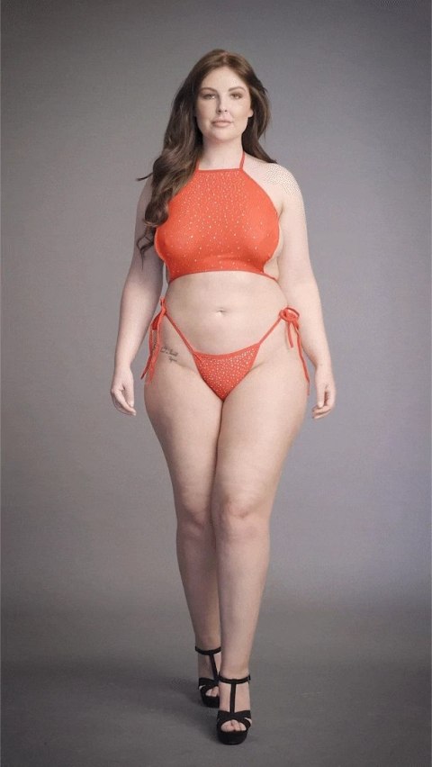 Le Desir komplet top i majtki Plus Size połyskujący 1XL-3XL