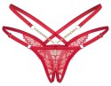Obsessive Matildea string koronkowy czerwony L/XL regulowany