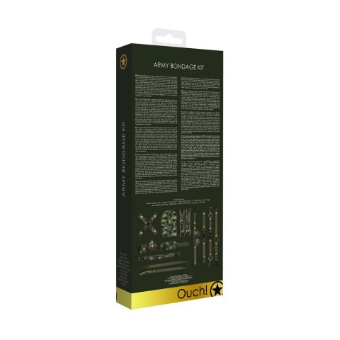 Ouch! Army Zestaw akcesoriow bondage w kamuflażu, 10 elementow