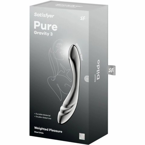 Satisfyer Pure Gravity 3 - dwustronny masażer ze stali nierdzewnej