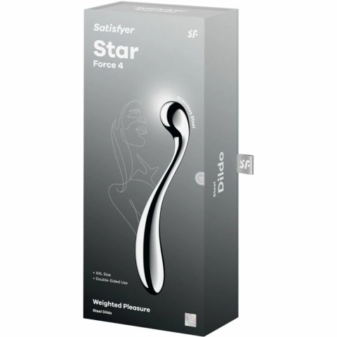 Satisfyer Star Force 4 - dwustronny masażer ze stali nierdzewnej XXL