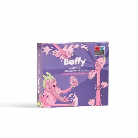 Beffy Female Condoms Truskawkowe - 4 sztuki, bariera ochronna smakowa
