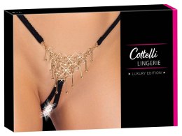 Cottelli Lingerie S-L String z Dekoracją Regulowany Biało-Złoty