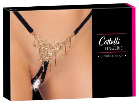 Cottelli Lingerie S-L String z Dekoracją Regulowany Biało-Złoty