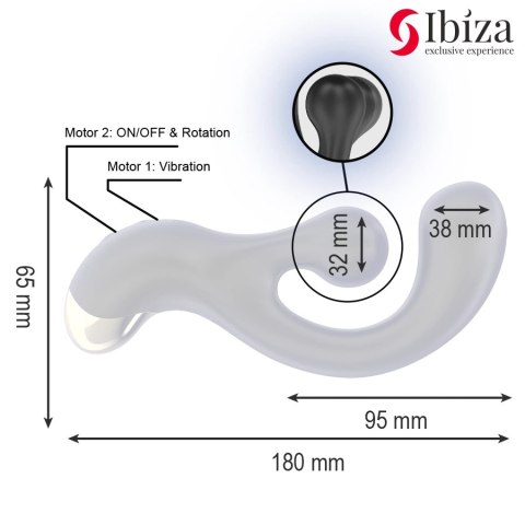 IBIZA Model 8435565958961 - Stymulator wibracyjno-obrotowy USB, fioletowy