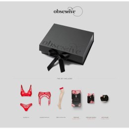 Obsessive Aliosa Gift Box Czerwony zestaw bielizny z perfumami