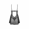 Obsessive Euridia Komplet Chemise i Tanga Czarny Elegancki Design