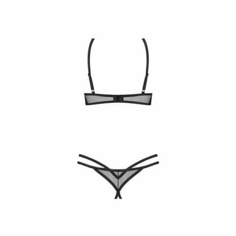 Obsessive Euridia komplet 2-częściowy z geometrycznymi paskami czarny M/L