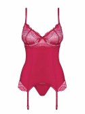 Passion Rosalyne Komplet Gorset z Paskami i Stringi Czerwony S/M