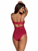 Rosalyne Teddy Red - Koronkowe body z regulowanymi ramiączkami 2XL