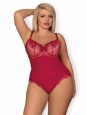 Rosalyne Teddy Red - Koronkowe body z regulowanymi ramiączkami 2XL